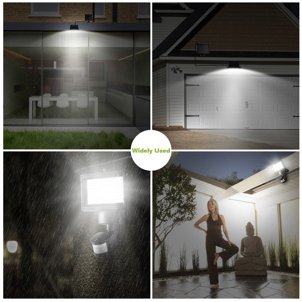 Solar Wall Lights 1000lm Motion Sensor IP65 Waterproof Outdoor Lights Black Image 2