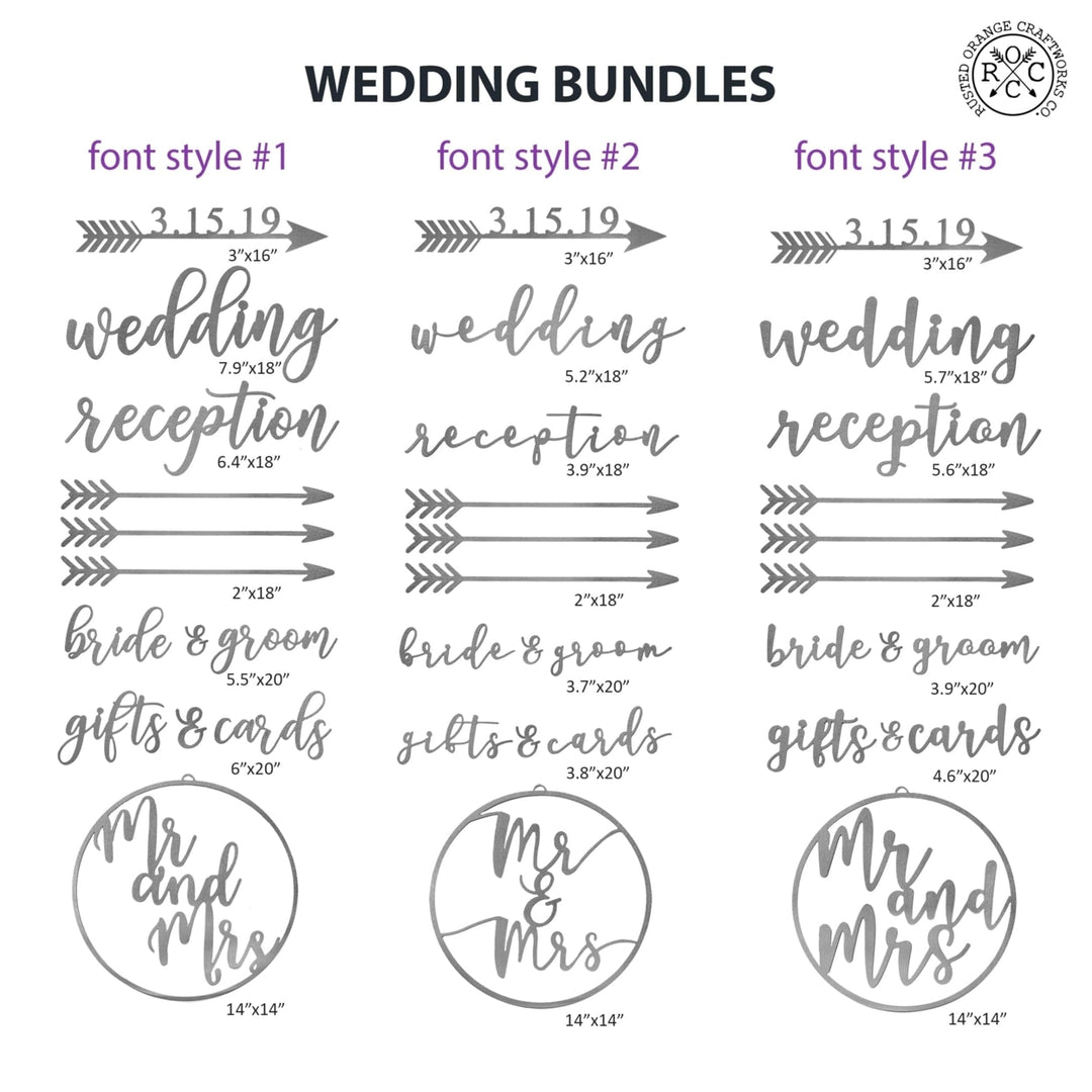 Wedding Words Bundle 13 piece - Arrows and Signs For Wedding Table, Reception Decorations Image 6