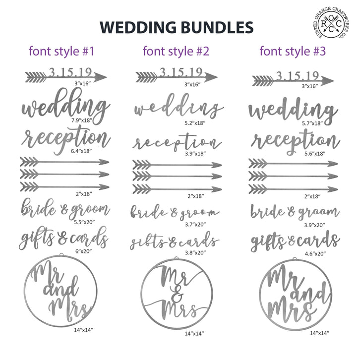 Wedding Words Bundle 13 piece - Arrows and Signs For Wedding Table, Reception Decorations Image 6