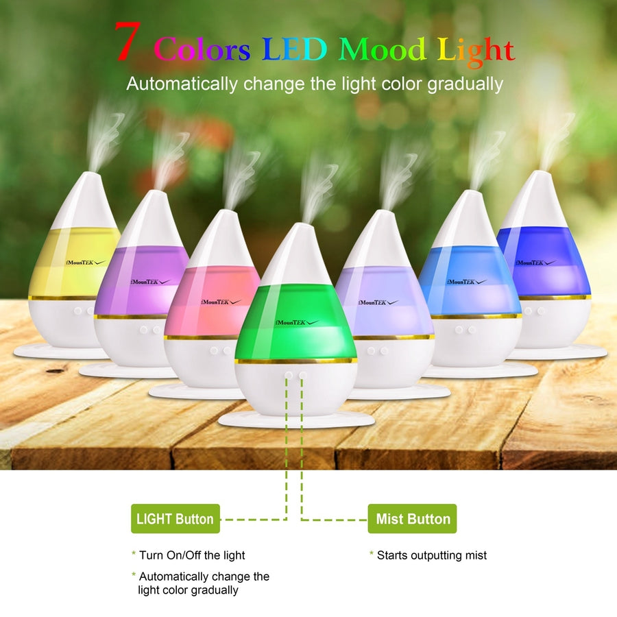 250ml Ultrasonic Aroma Humidifier Essential Oil Diffuser Nightlight USB Power Image 1