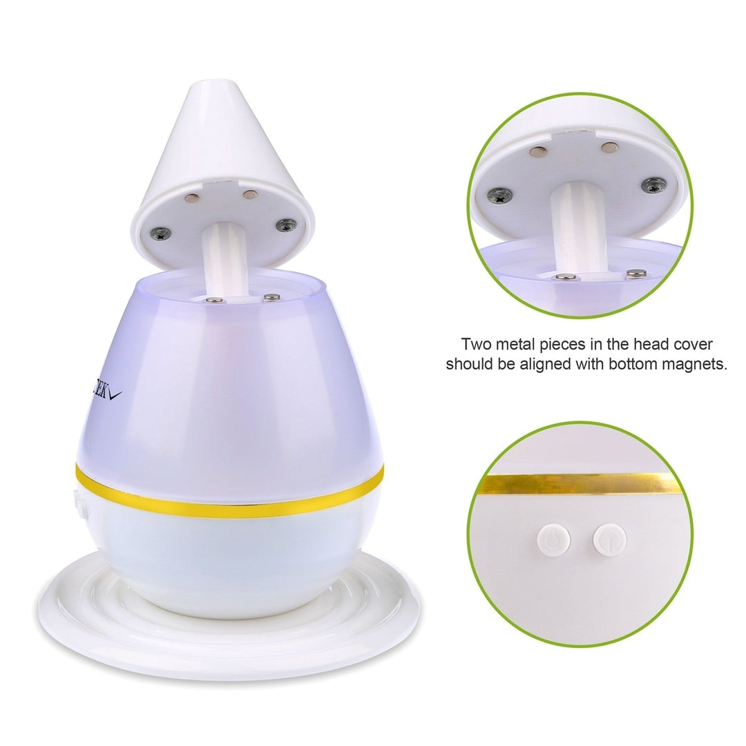 250ml Ultrasonic Aroma Humidifier Essential Oil Diffuser Nightlight USB Power Image 2