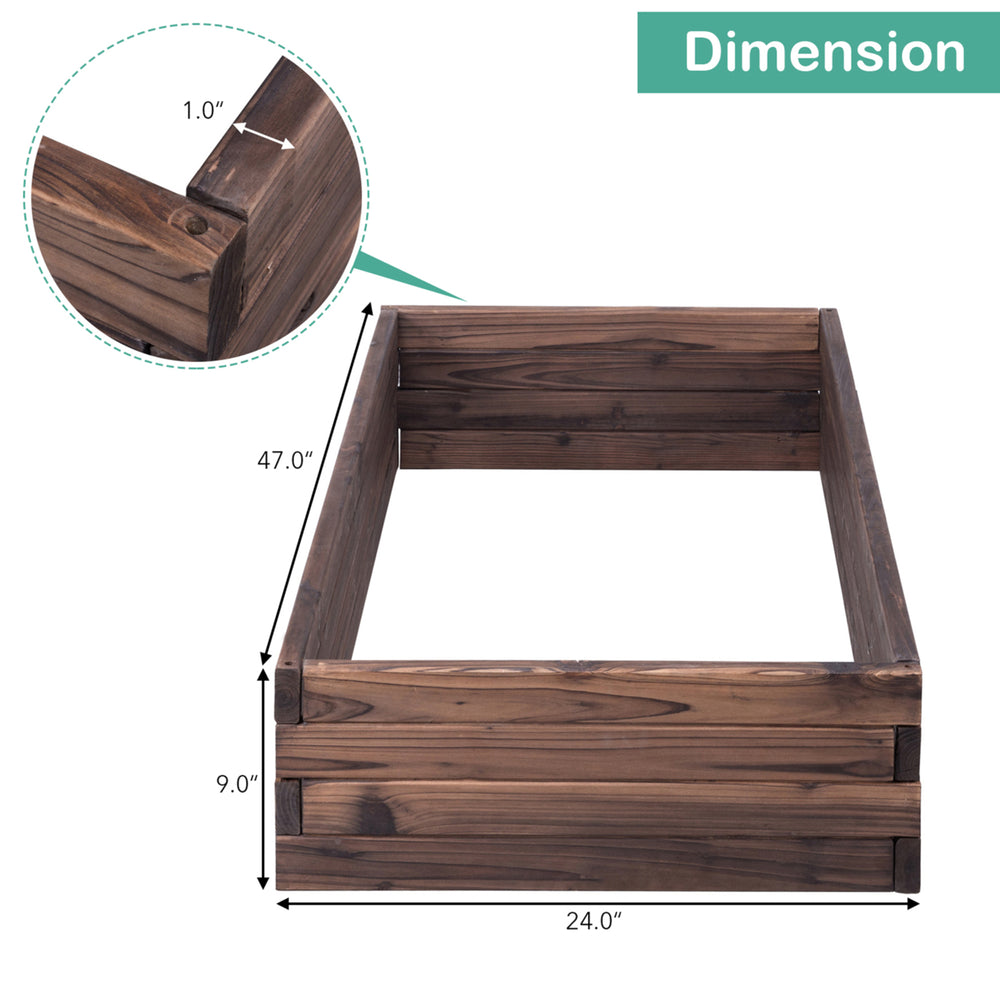 Wooden Raised Garden Bed Kit - Elevated Planter Box For Growing Herbs Vegetable Image 2