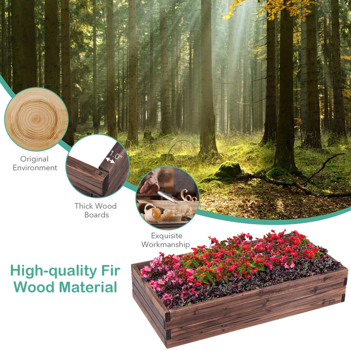 Wooden Raised Garden Bed Kit - Elevated Planter Box For Growing Herbs Vegetable Image 5