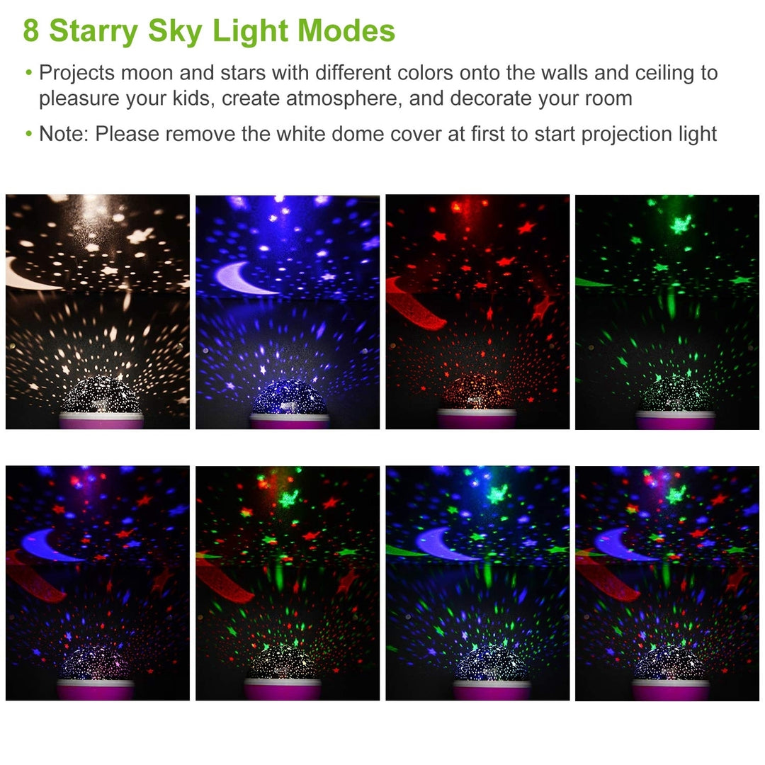 LED Star Sky Projector Night Light Kids Rotating USB Lamp Blue Pink Gift Image 3