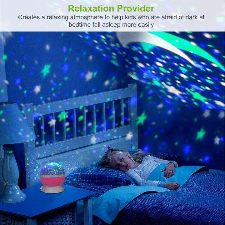 LED Star Sky Projector Night Light Kids Rotating USB Lamp Blue Pink Gift Image 4