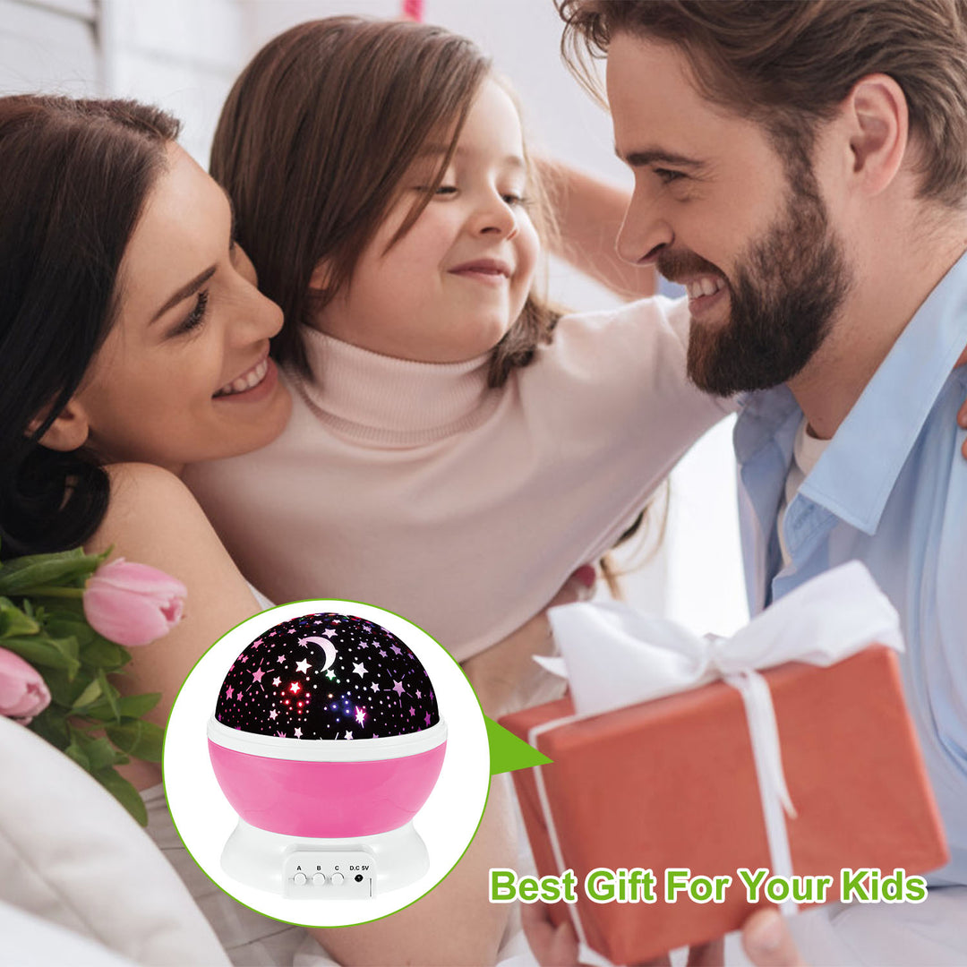 LED Star Sky Projector Night Light Kids Rotating USB Lamp Blue Pink Gift Image 6