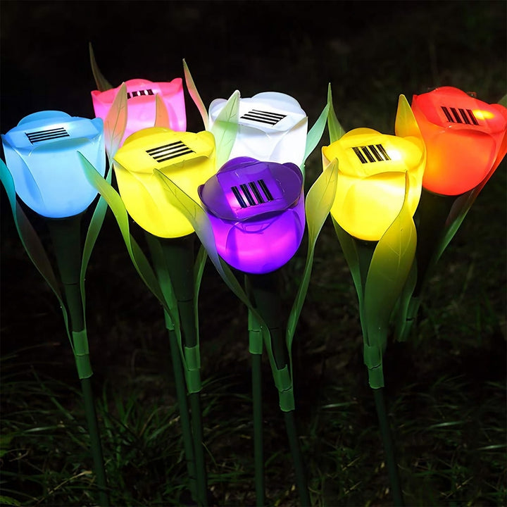 6 Pcs Solar Garden Tulip Flower Lights LED Colorful Waterproof Outdoor IP54 Image 9