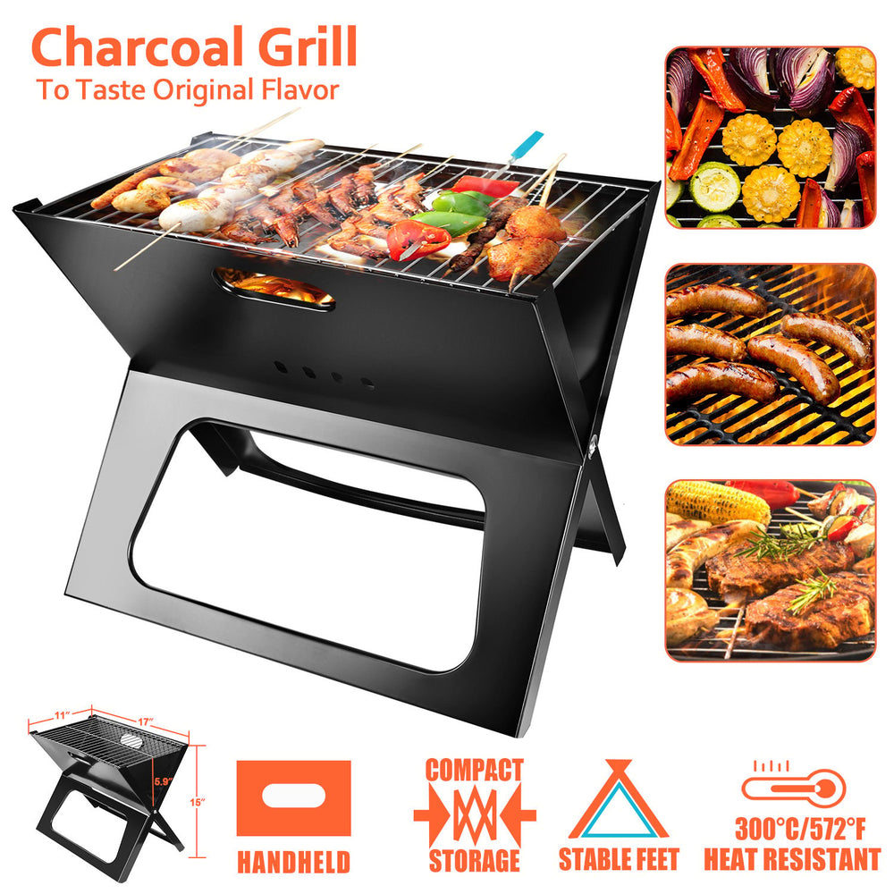 Portable Charcoal BBQ Grill Foldable Lightweight for Camping Garden Outdoor Image 2