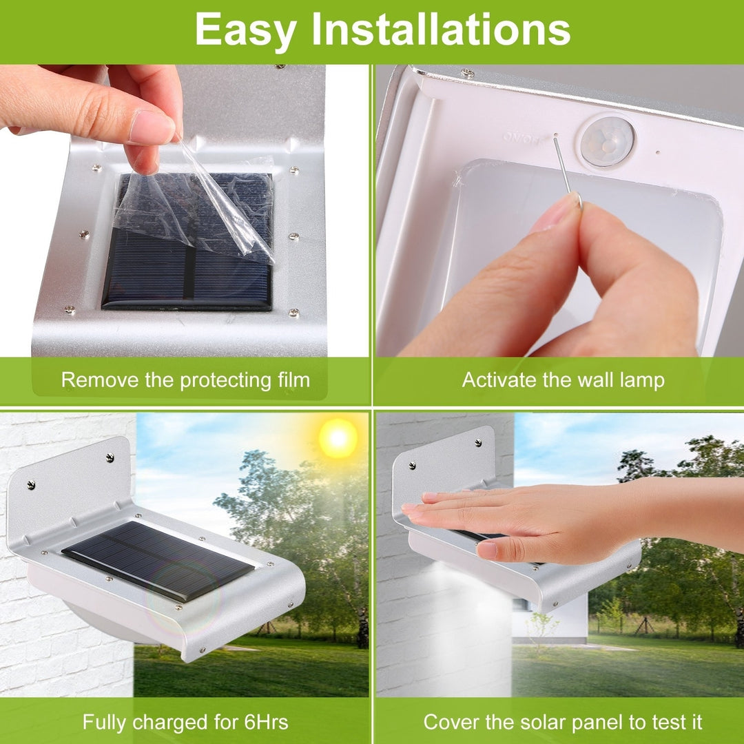 Solar Wall Lights 16 LEDs IP65 Waterproof Motion Sensor Outdoor Garden Lamps Image 7