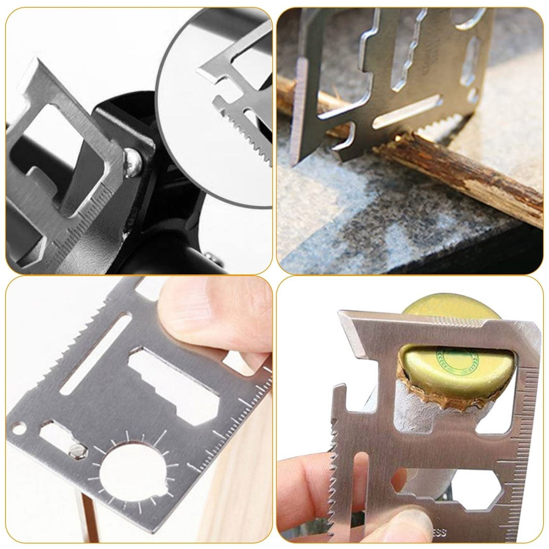 11 In 1 Stainless Steel Multi-tool Pocket Tool Credit Card Wallet Survival Tool Image 6