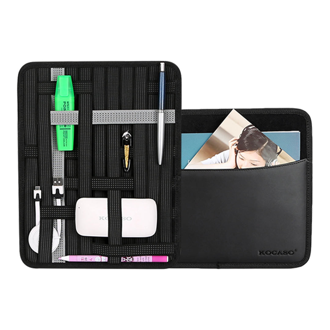 Elastic Organizer Board Black Portable Double-Sided 11.6x9.1 Inch Durable Design Image 4