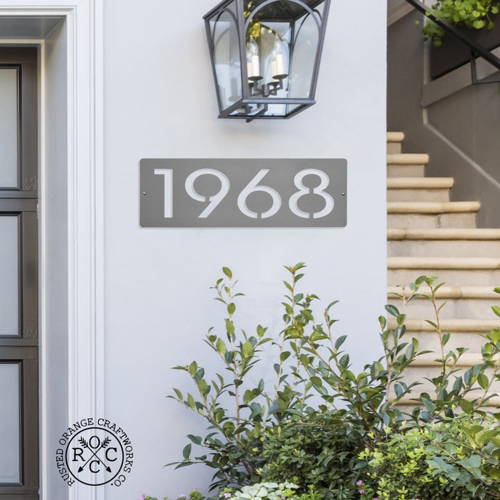 Cider House Rectangular Address Plaque - Metal Horizontal House Numbers Image 7