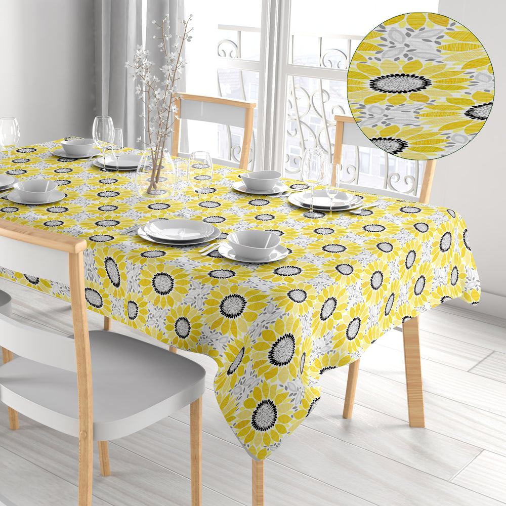 Waterproof Printed Flannel Back Vinyl Tablecloth Durable Stain Resistant Multiple Sizes Image 2