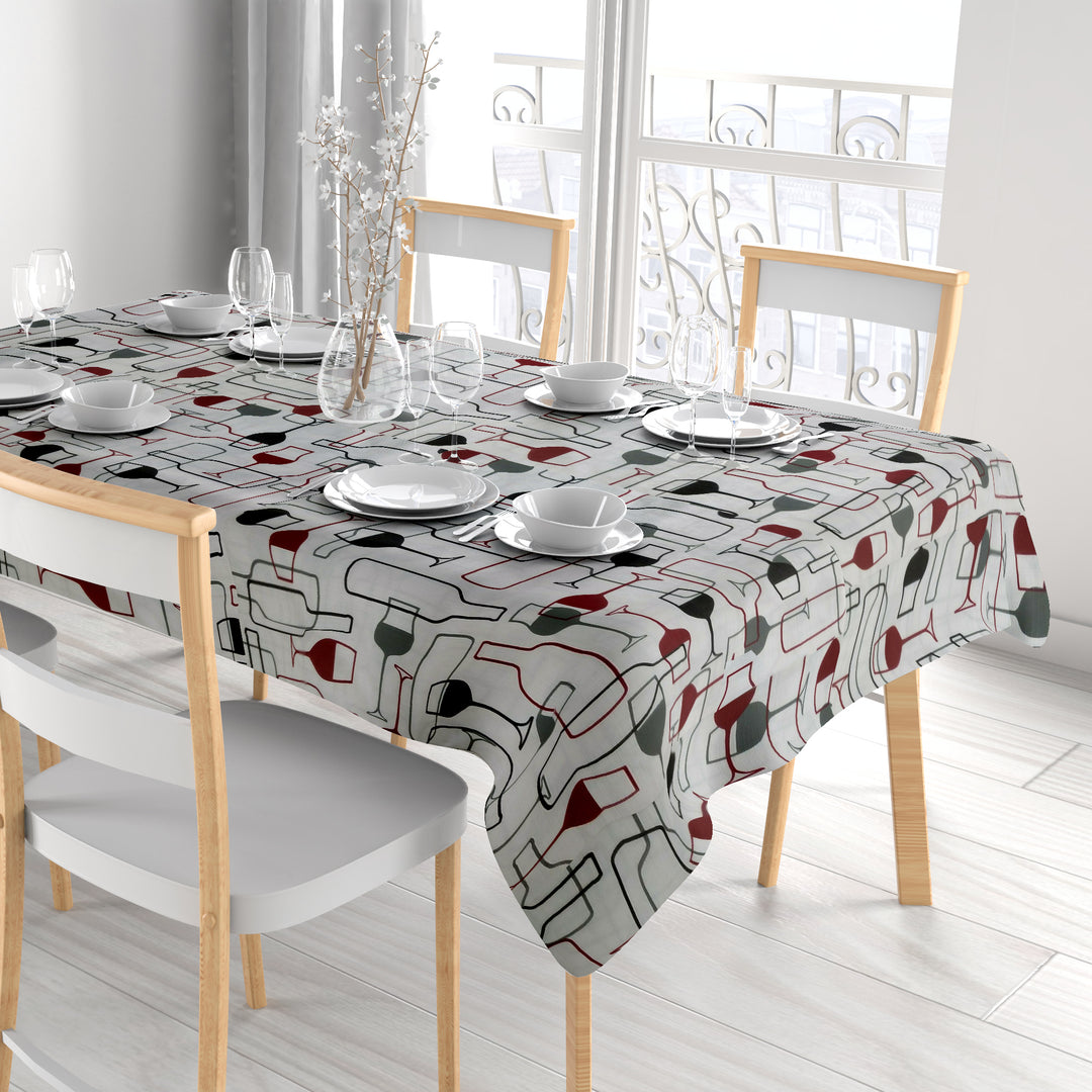 Waterproof Printed Flannel Back Vinyl Tablecloth Durable Stain Resistant Multiple Sizes Image 3