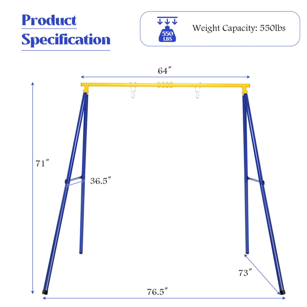 Extra Large Heavy Duty A-Frame Steel Swing Stand Set 40 Nest Tree Swing Yellow Image 9