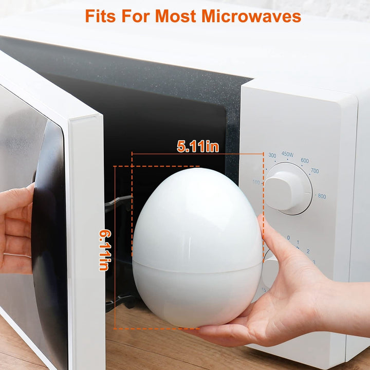 Microwave Egg Cooker Steamer 4 Eggs Soft Medium Hard Dishwasher Safe White Image 2