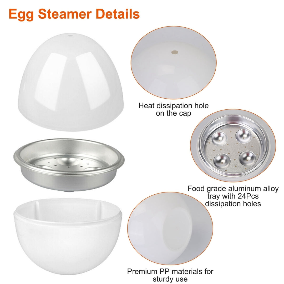 Microwave Egg Cooker Steamer 4 Eggs Soft Medium Hard Dishwasher Safe White Image 5