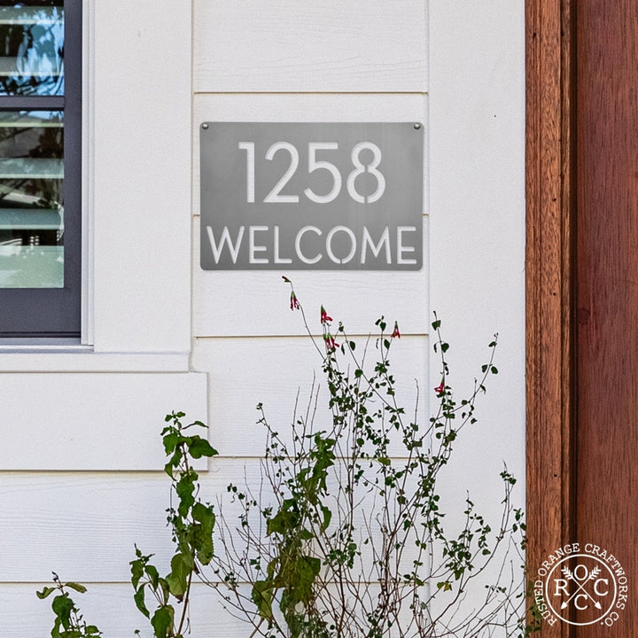 Modern Address Plaque - 4 Sizes - Personalized Address Plaque with Street Name and House Numbers Image 1
