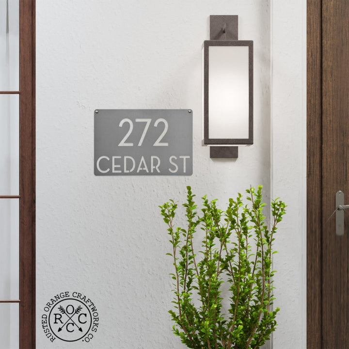 Modern Address Plaque - 4 Sizes - Personalized Address Plaque with Street Name and House Numbers Image 2