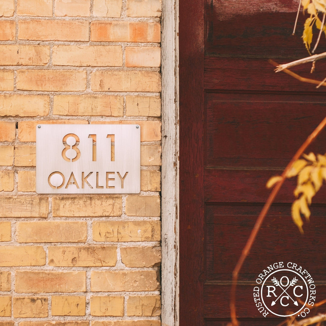 Modern Address Plaque - 4 Sizes - Personalized Address Plaque with Street Name and House Numbers Image 5