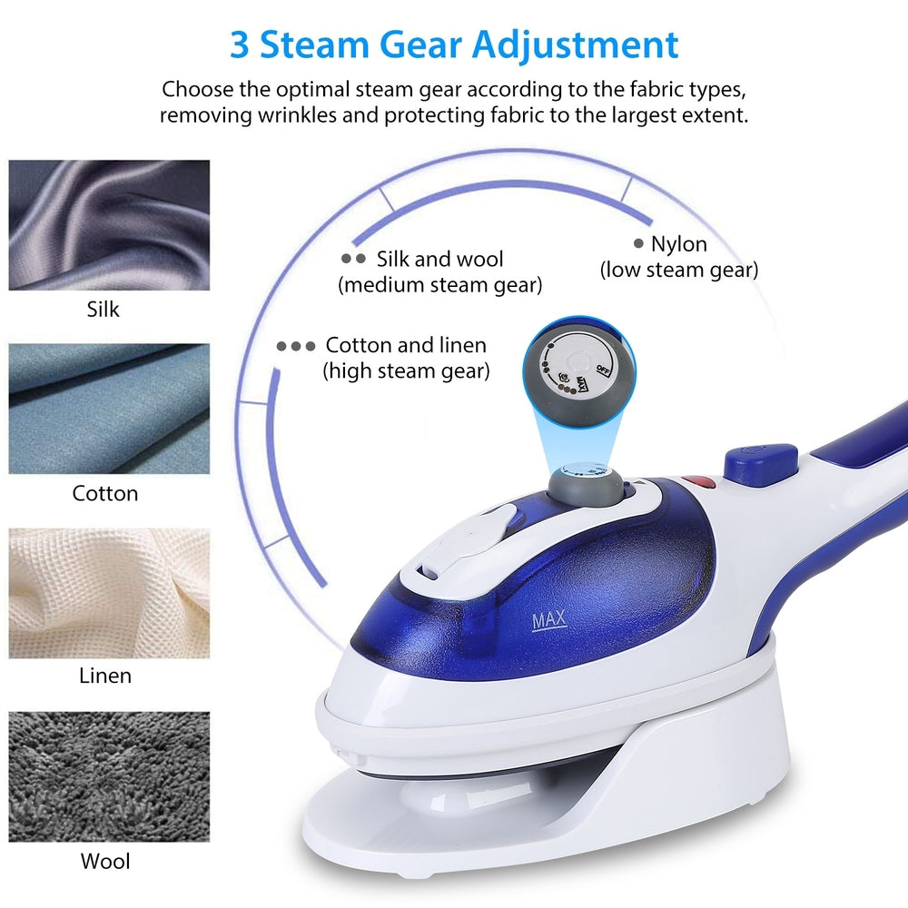 800W Handheld Steam Garment Steamer Blue Portable Anti-Scalding Ceramic Iron Image 2