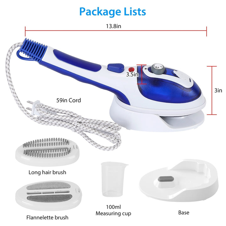 800W Handheld Steam Garment Steamer Blue Portable Anti-Scalding Ceramic Iron Image 5