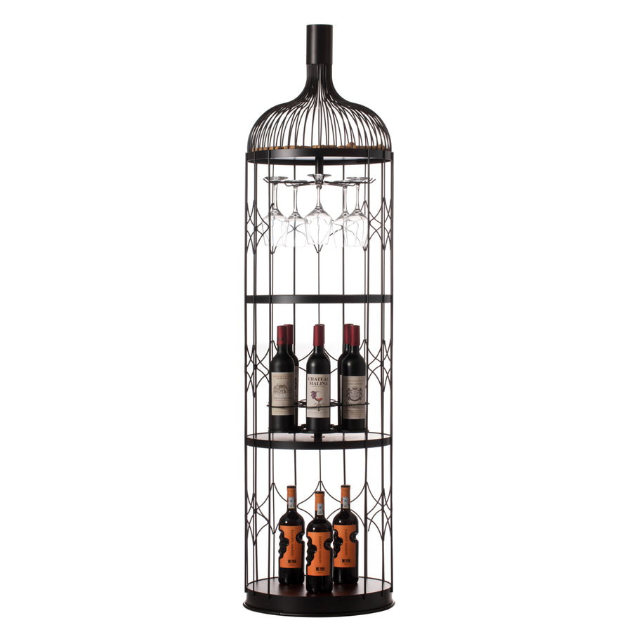 Creative Bottle Shaped Black Wine Holder Rack Holder for Dining Room, Office, and Entryway Image 1