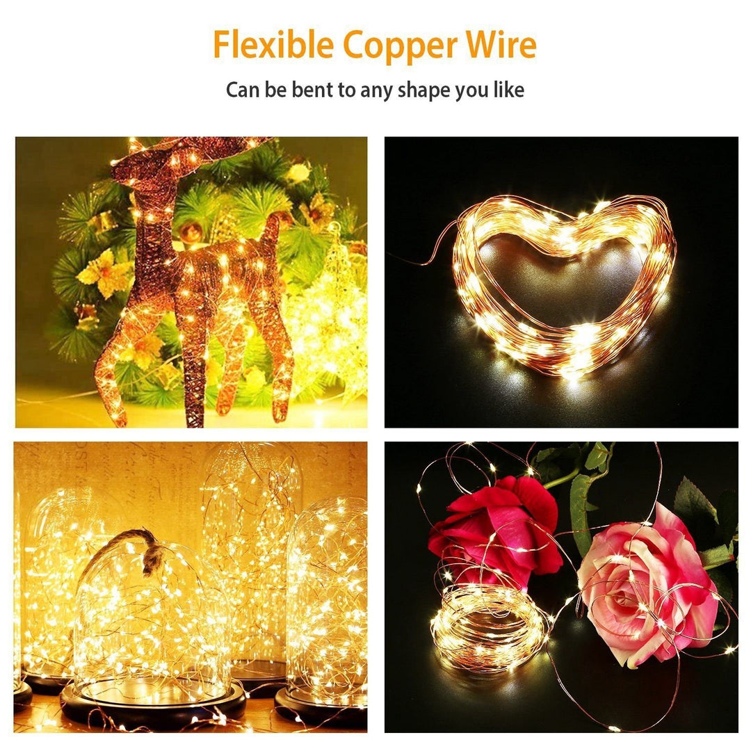 LED String Lights 100LED 32.8FT Copper Fairy Lights with Remote Control Waterproof Image 7