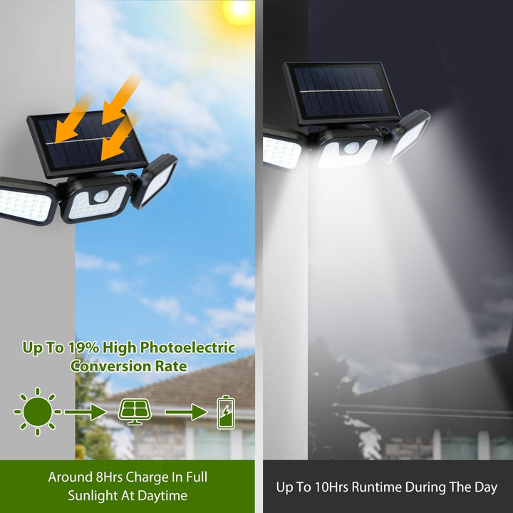 Solar Wall Lamp 74 LEDs Motion Sensor IP65 Waterproof Outdoor Security Light Image 4