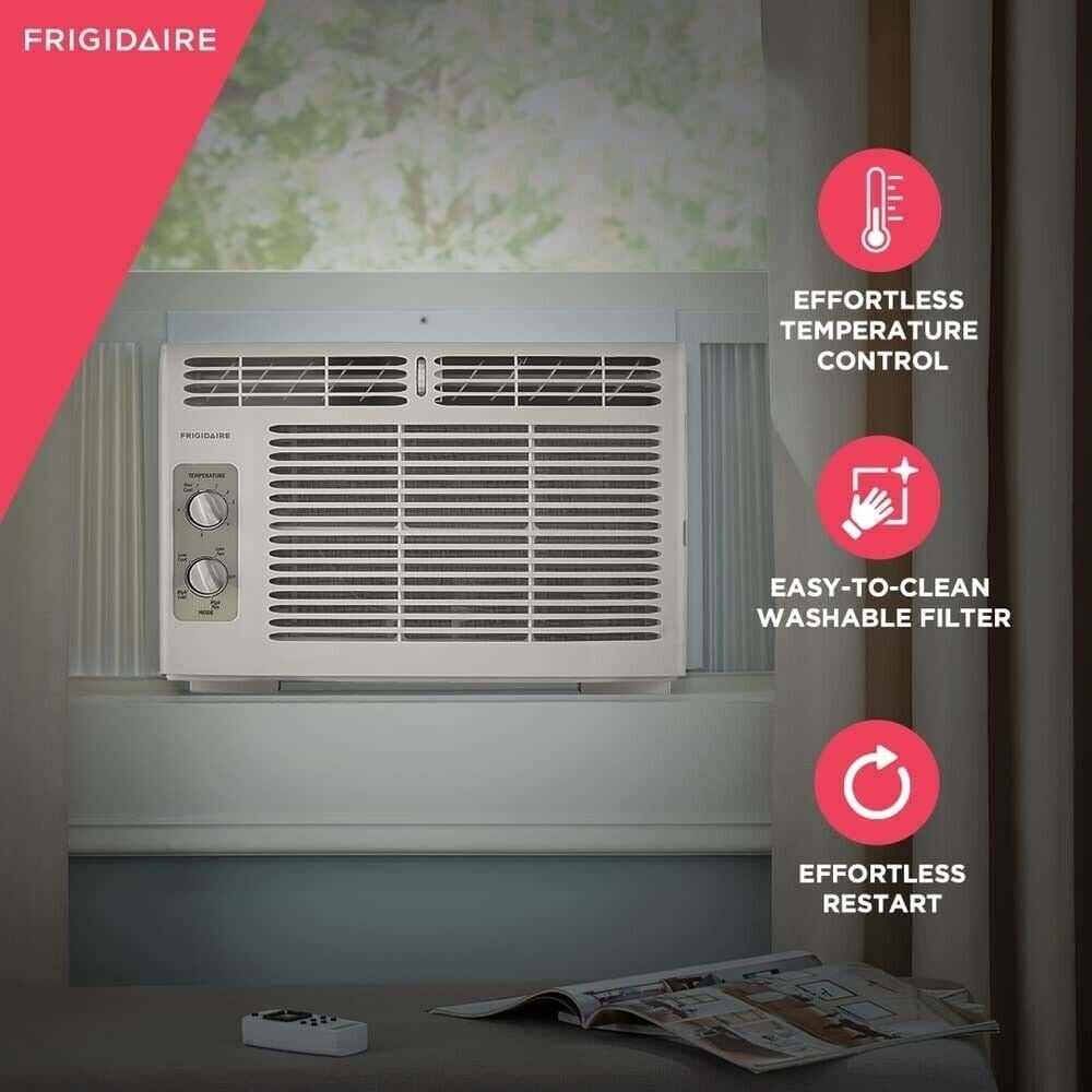 Frigidaire Window Mounted Room Air Conditioner 5,000 BTU White Image 1