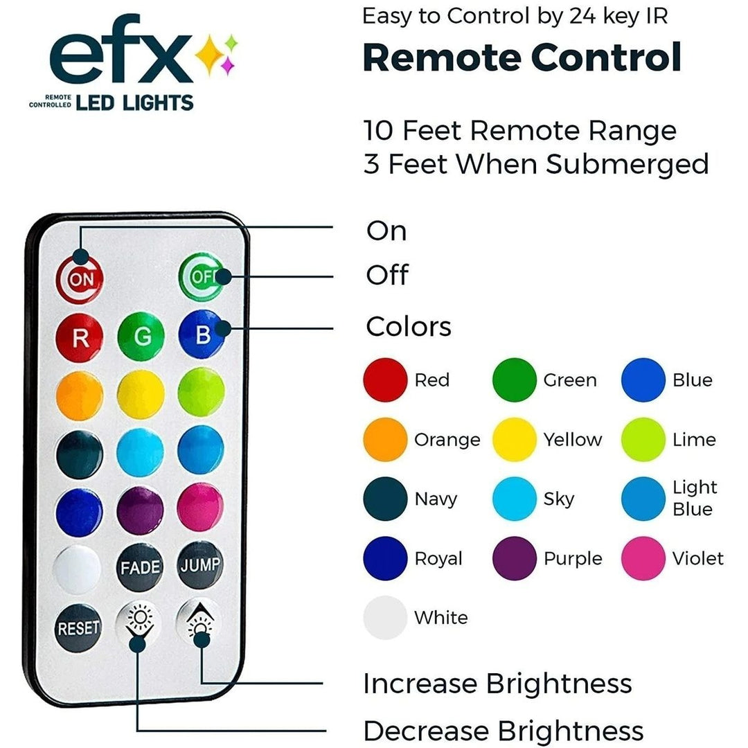 (4 Pack) Multicolor Accent Submersible Waterproof LED Lights Remote Controlled Image 3