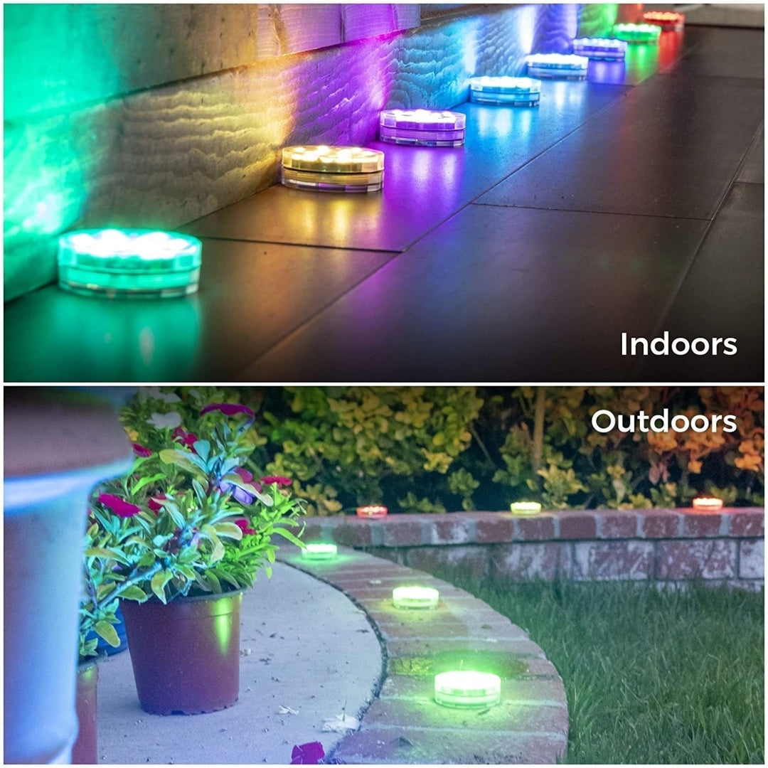 (4 Pack) Multicolor Accent Submersible Waterproof LED Lights Remote Controlled Image 8