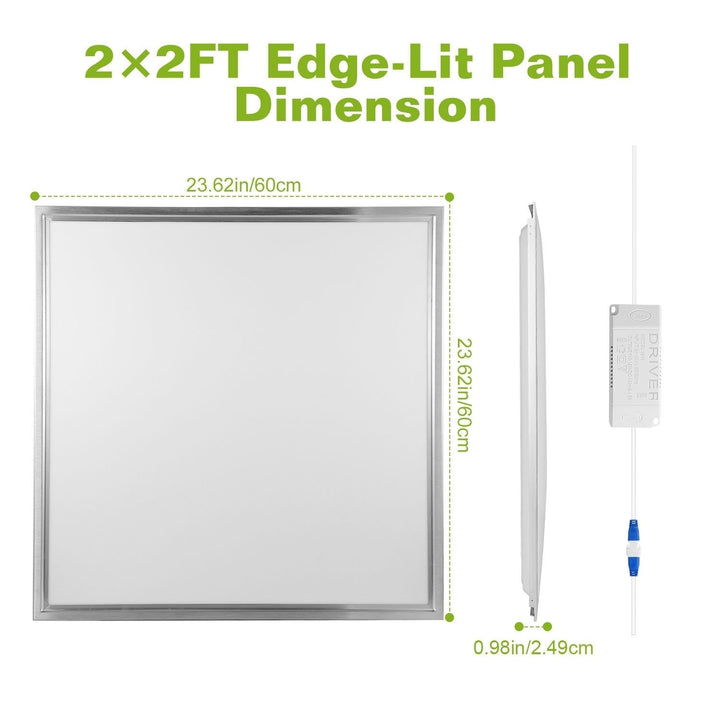 48W LED Panel Light 2x2FT 5800LM 7000K Energy Efficient Ceiling Lighting Image 3