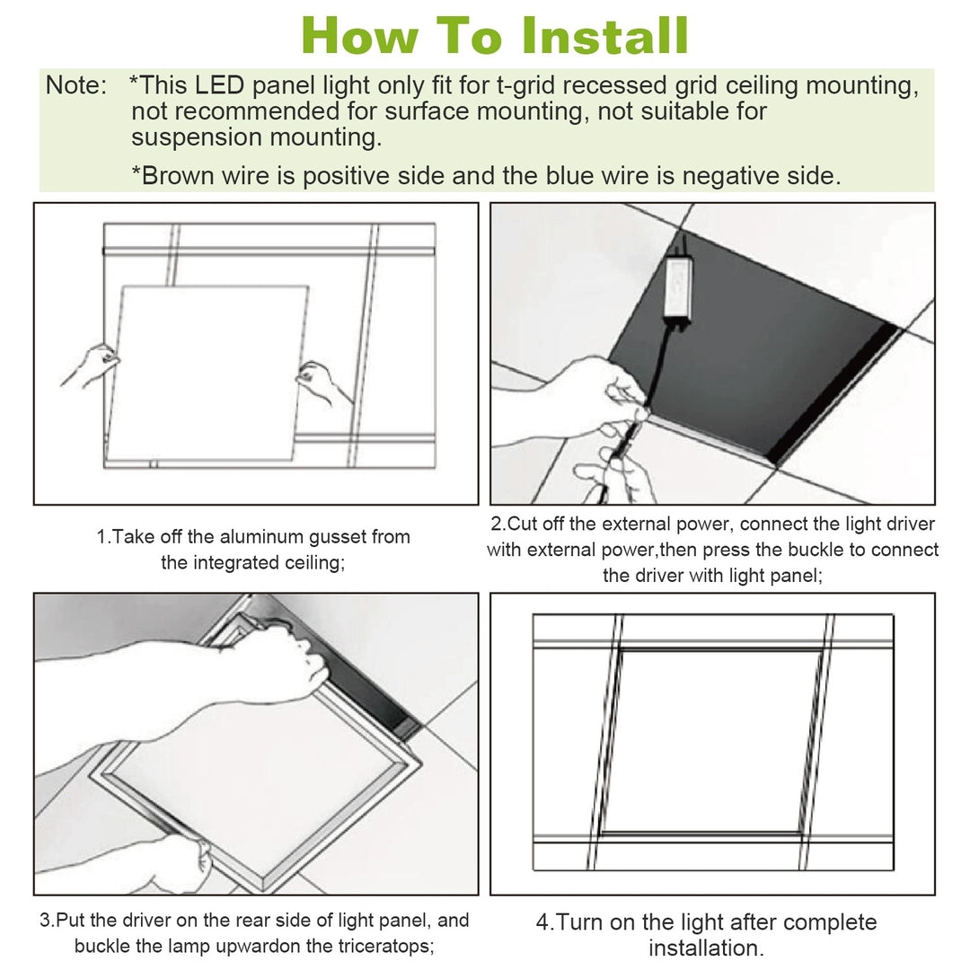 48W LED Panel Light 2x2FT 5800LM 7000K Energy Efficient Ceiling Lighting Image 4