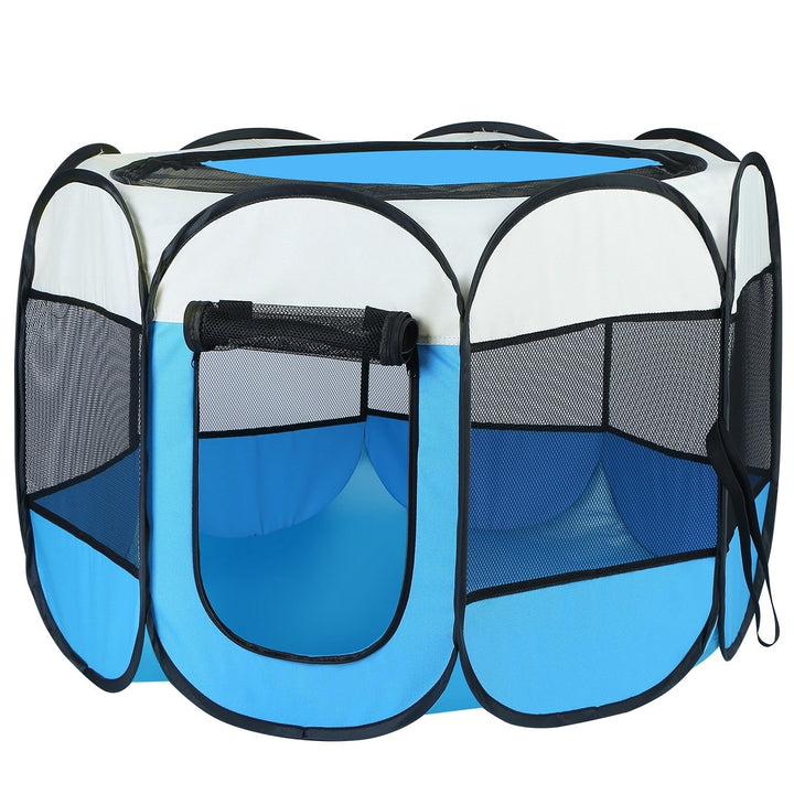 Petluv Portable Foldable Pet Playpen Kennel Waterproof 8-Panel Zipper Top 35.8In Image 1