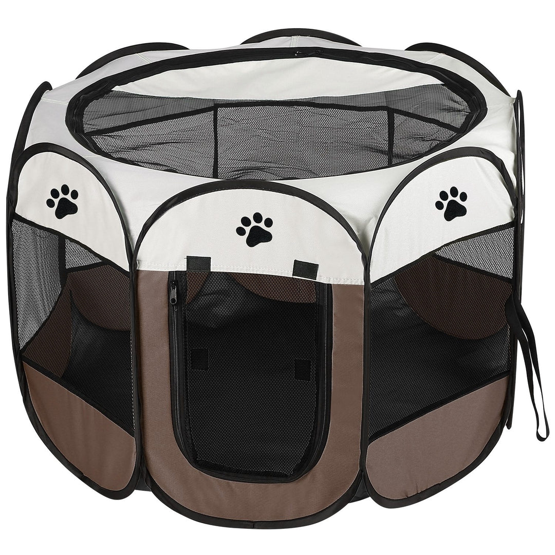 Petluv Portable Foldable Pet Playpen Kennel Waterproof 8-Panel Zipper Top 35.8In Image 1