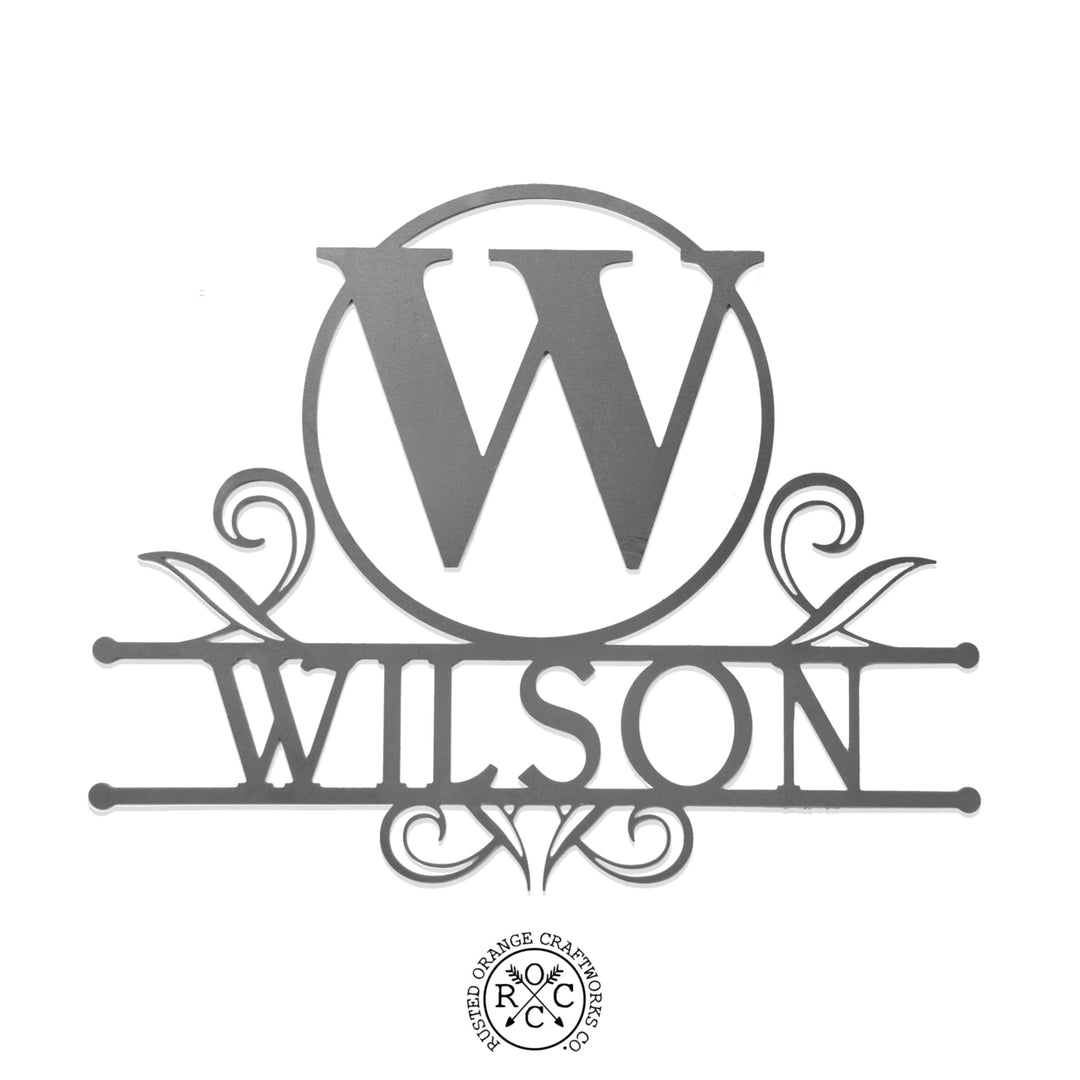 Austen Monogram - 2 Sizes - Metal Name Signs Personalized Monogram Image 4