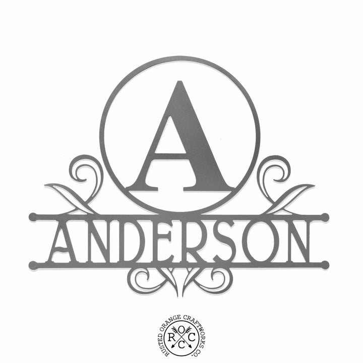 Austen Monogram - 2 Sizes - Metal Name Signs Personalized Monogram Image 6