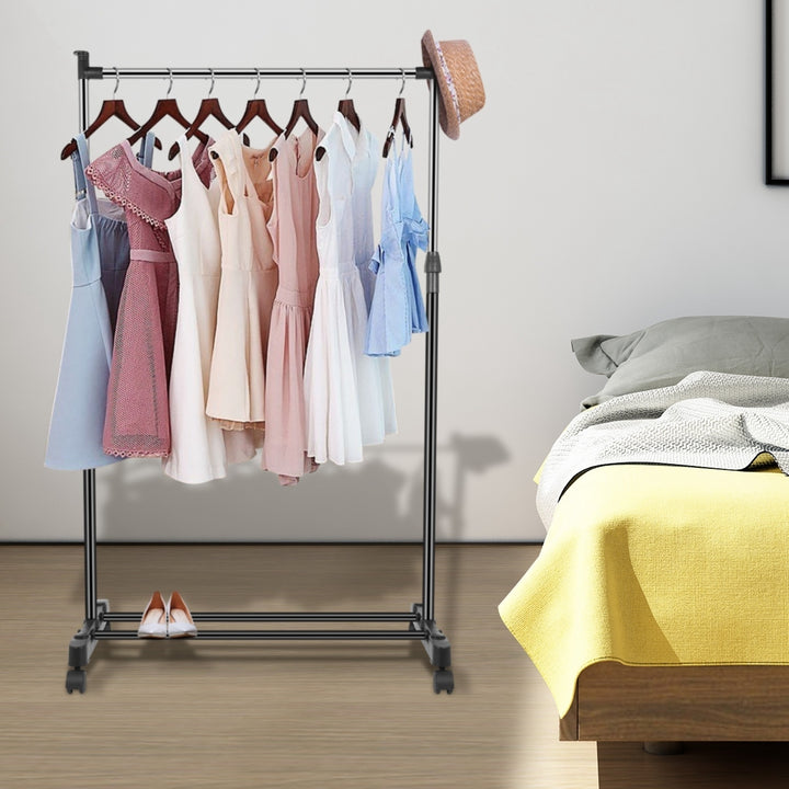 33lbs Adjustable Garment Rack Foldable Clothes Hanger with Wheels 3.12ft 4.80ft Image 7