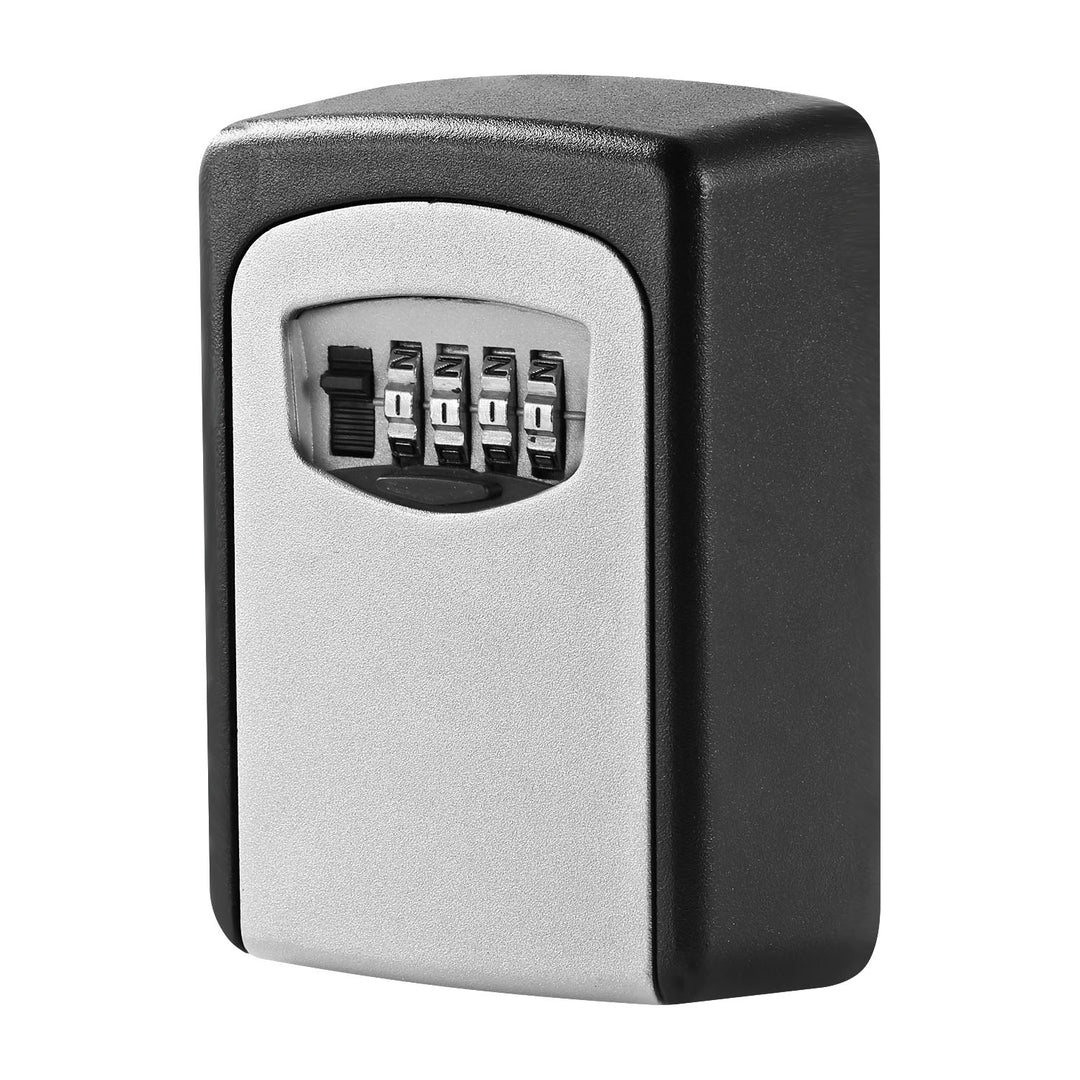 Zinc Alloy Key Lock Box 4 Digit Combination Waterproof Wall Mounted Outdoor Image 1