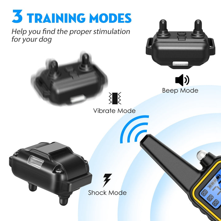 Dog Training Collar Waterproof Rechargeable Remote Control 2625ft 4 Modes Image 5