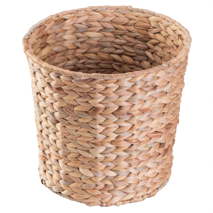 Natural Water Hyacinth Round Waste Basket Image 1