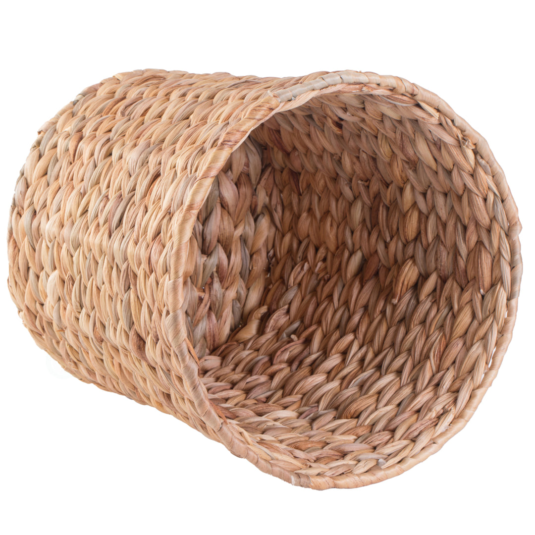 Natural Water Hyacinth Round Waste Basket Image 5