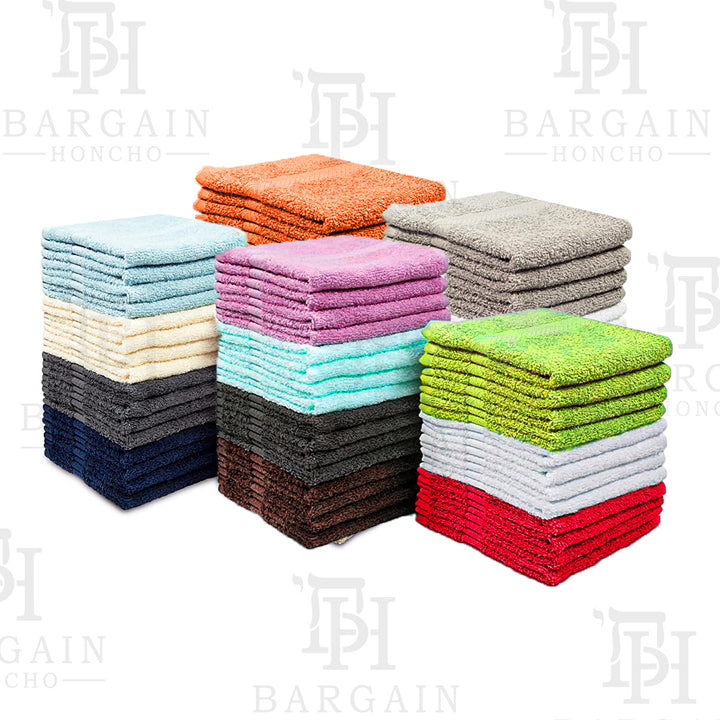 10 Pack 100 Cotton Kitchen Dish Cloths 12x12 Absorbent Multi-Color Cleaning Cloths Image 2