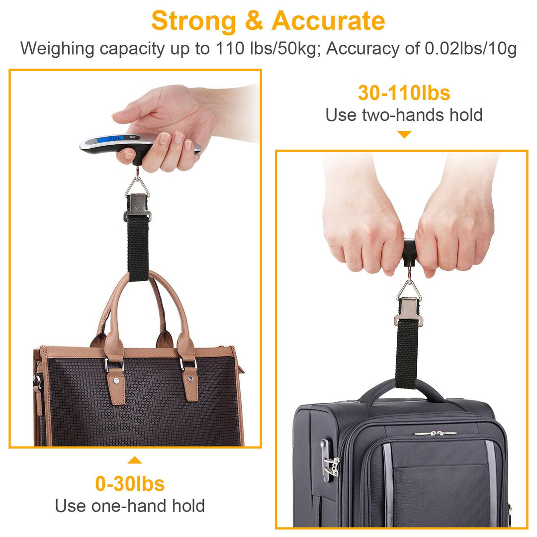 Portable Digital Luggage Scale 50kg 10g LCD Hanging Travel Weight Scale Silver Image 6