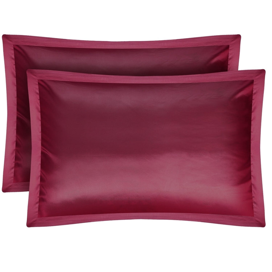 2 Pack Silky Satin Pillowcases Hypoallergenic Breathable Queen Size Multiple Colors Image 10