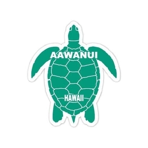 Aawanui Hawaii Souvenir 4 Inch Green Turtle Shape Decal Sticker Image 1