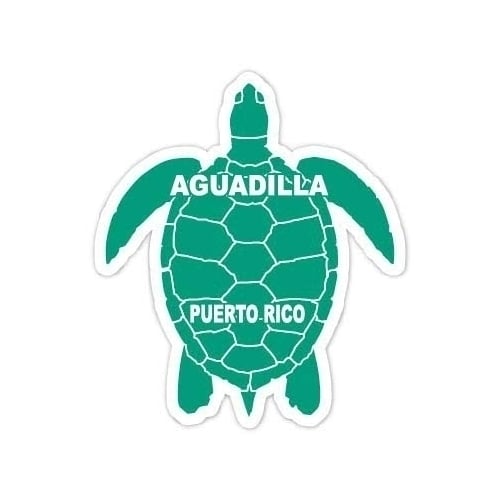 Aguadilla Puerto Rico 4 Inch Green Turtle Shape Decal Sticker Image 1