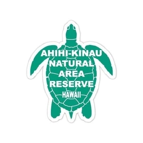 Ahihi-Kinau Natural Area Reserve Hawaii Souvenir 4 Inch Green Turtle Shape Decal Sticker Image 1