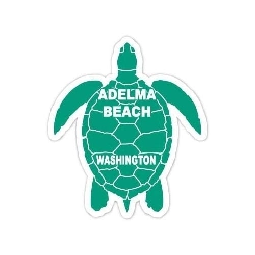 Adelma Beach Washington 4 Inch Green Turtle Shape Decal Sticker Image 1